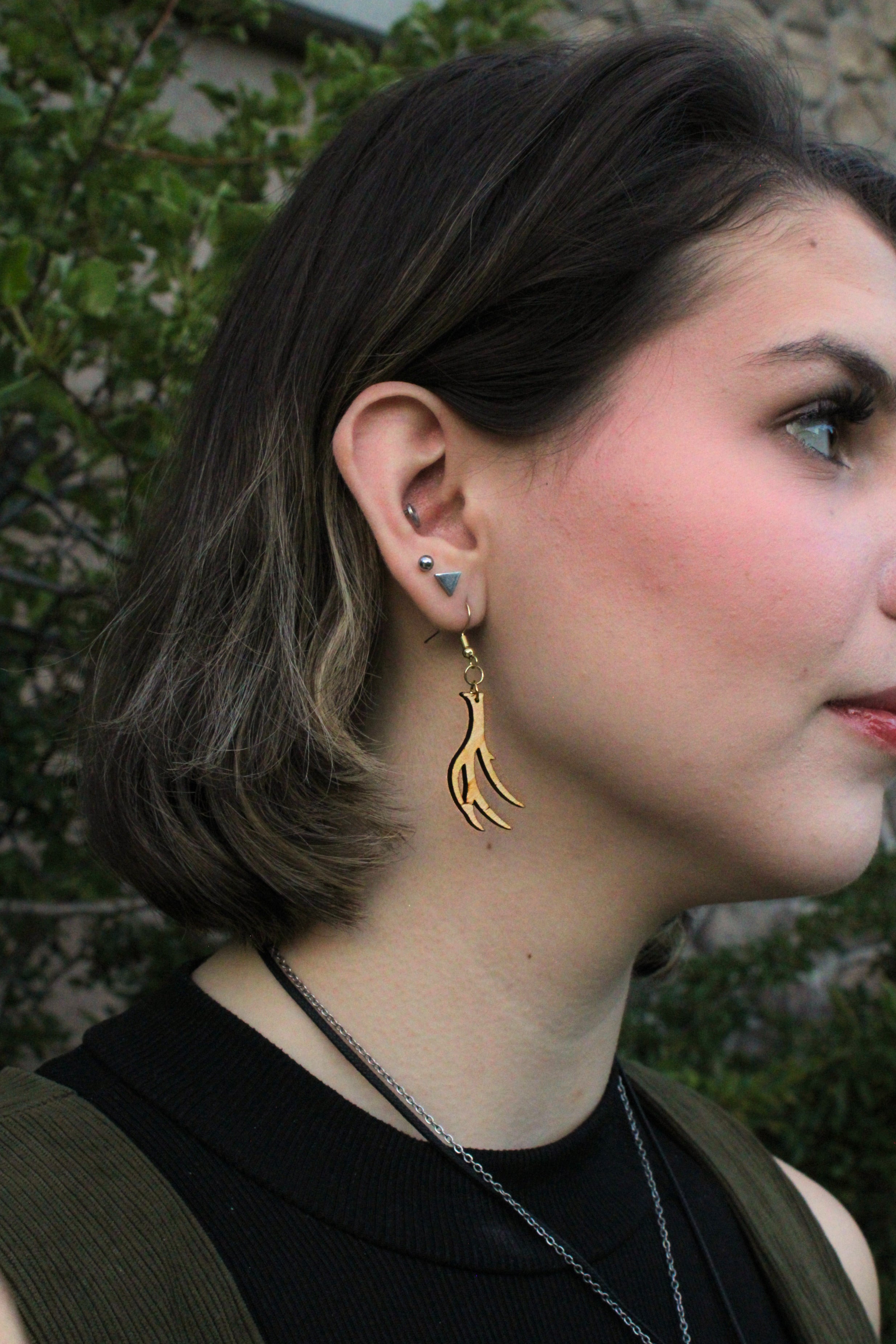 Stag Antler Wooden Earrings