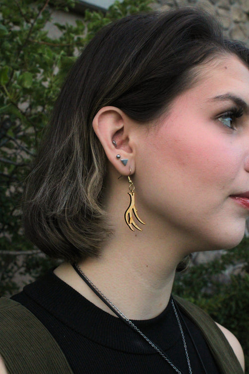 Stag Antler Wooden Earrings