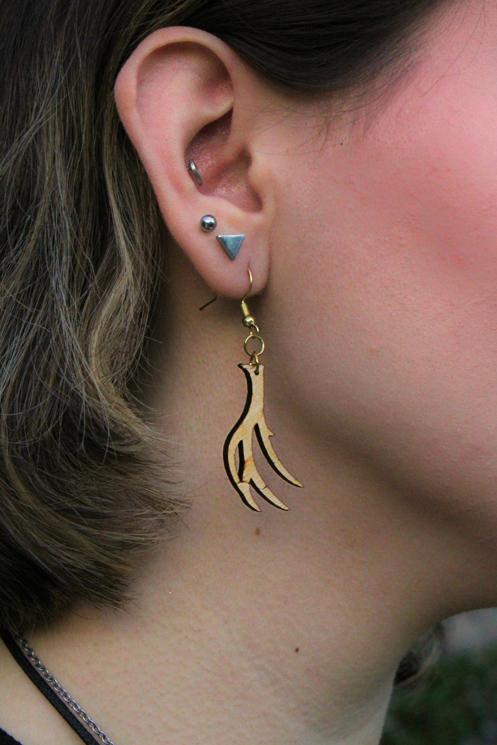 Stag Antler Wooden Earrings