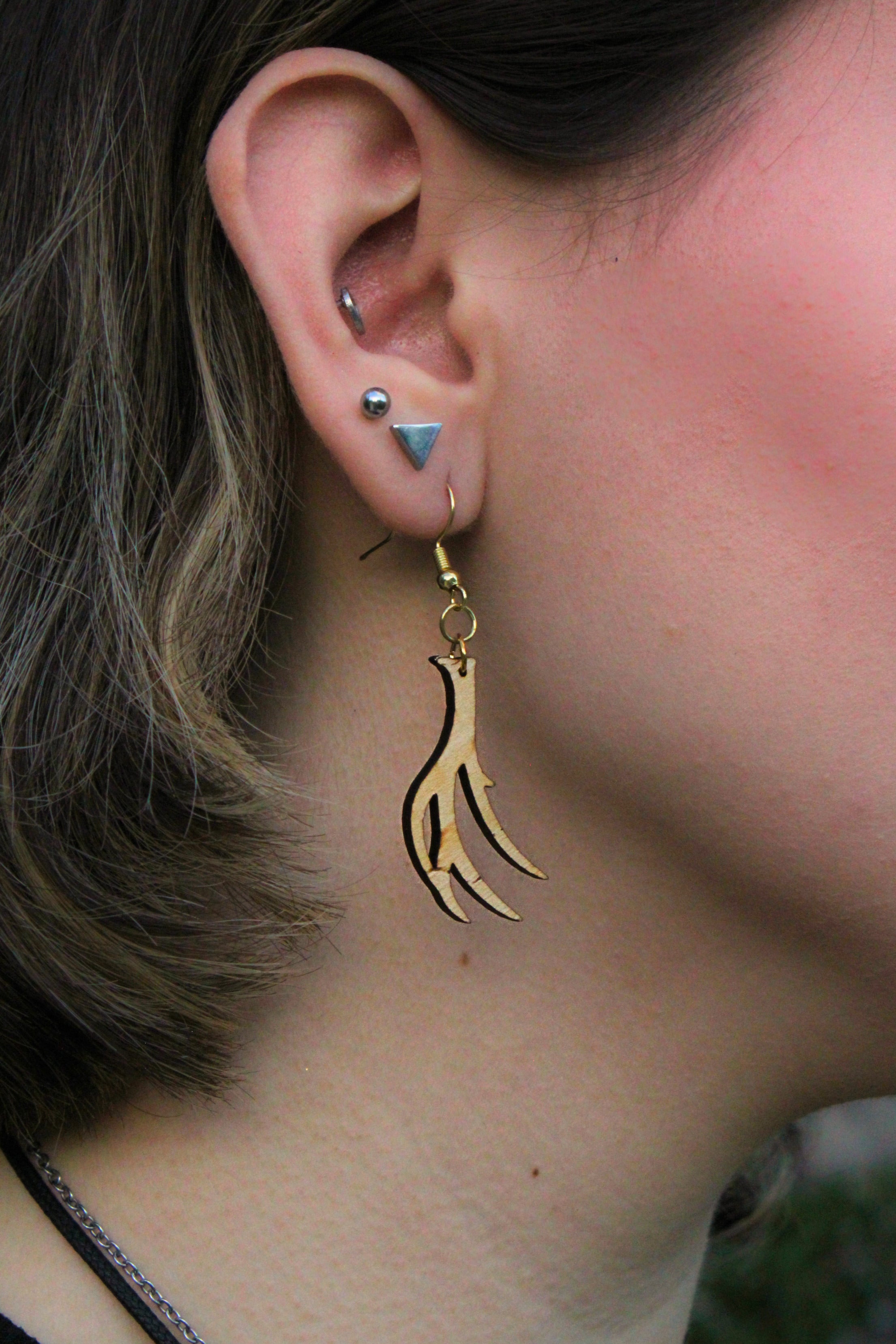 Stag Antler Wooden Earrings