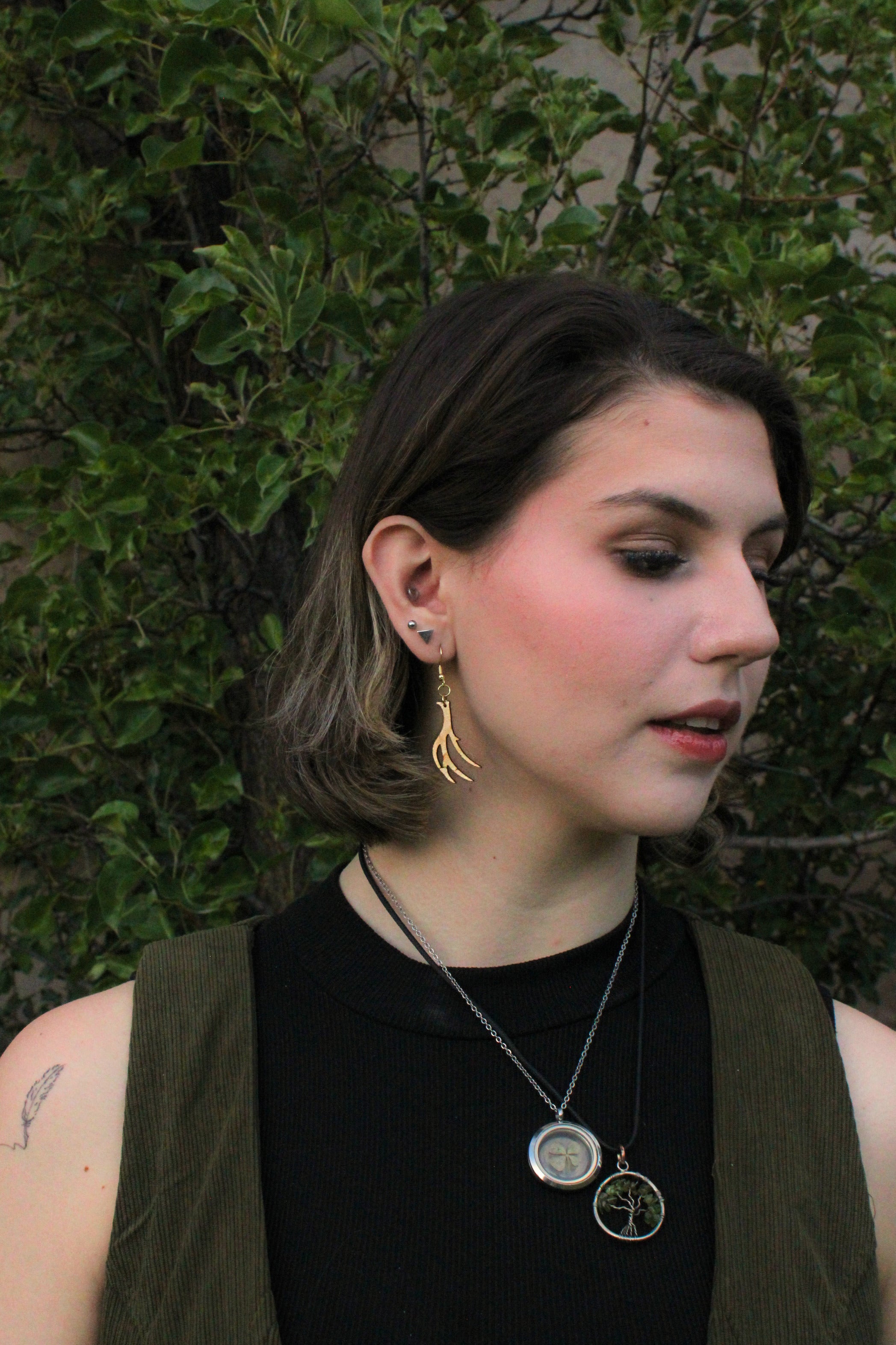Stag Antler Wooden Earrings