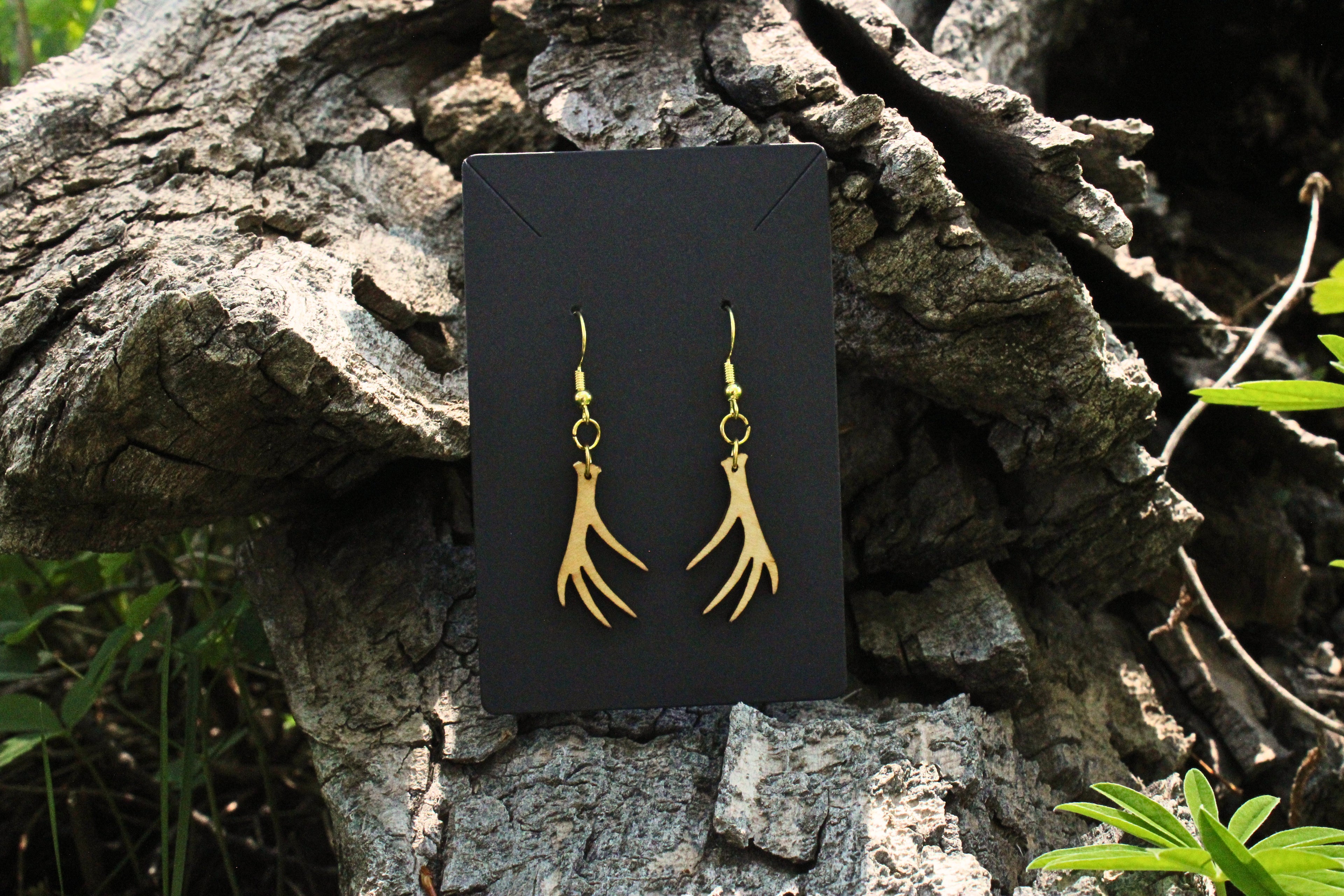 whitetail deer antler earrings