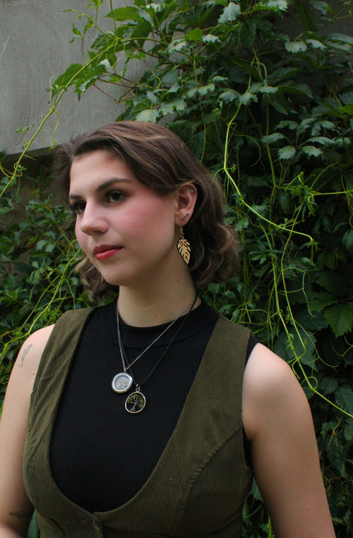Palm Leaf Wooden Earrings