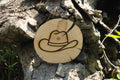 Hand cut cowboy hat live edge coaster