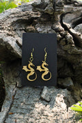 Wooden dragon earrings